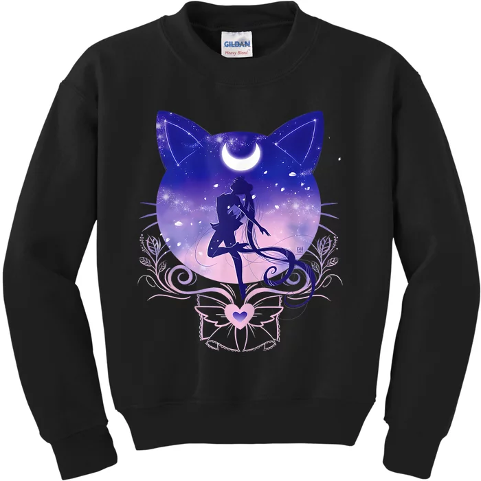 Womens Cat Moon Sailor Kids Sweatshirt