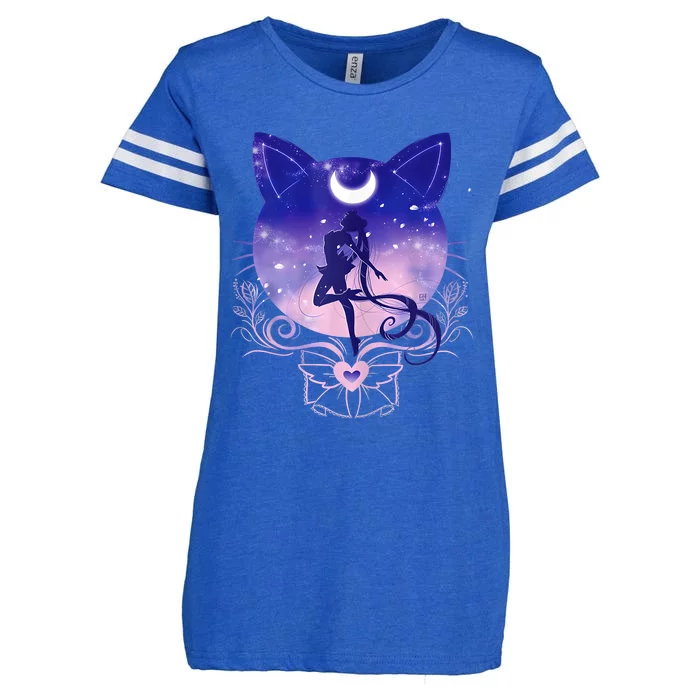 Womens Cat Moon Sailor Enza Ladies Jersey Football T-Shirt