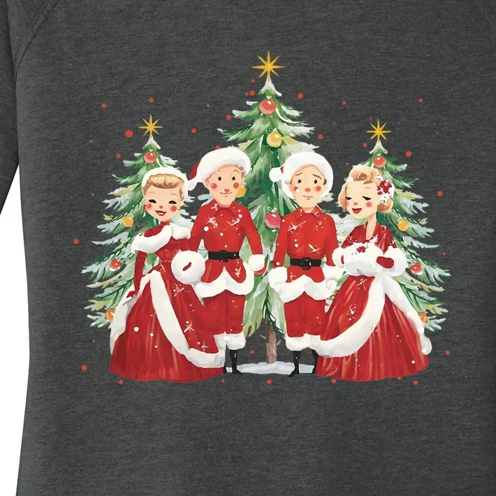 White Christmas Movie 1954 Xmas Song Holiday Pajamas Retro Women's Perfect Tri Tunic Long Sleeve Shirt