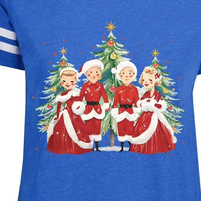 White Christmas Movie 1954 Xmas Song Holiday Pajamas Retro Enza Ladies Jersey Football T-Shirt