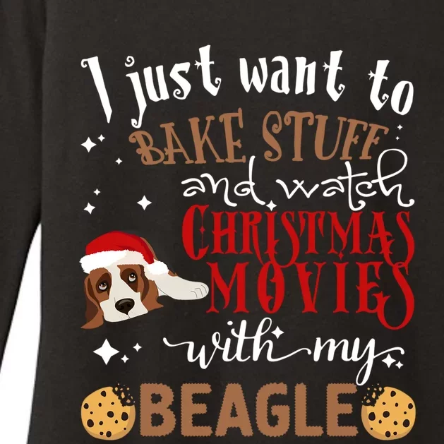 Watch Christmas Movies With My Beagle Dog Lover Gift Womens CVC Long Sleeve Shirt