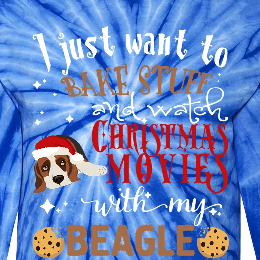 Watch Christmas Movies With My Beagle Dog Lover Gift Tie-Dye Long Sleeve Shirt