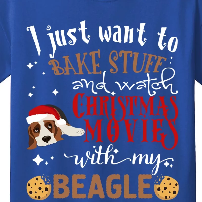 Watch Christmas Movies With My Beagle Dog Lover Gift Kids T-Shirt