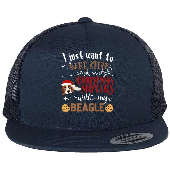 Watch Christmas Movies With My Beagle Dog Lover Gift Flat Bill Trucker Hat