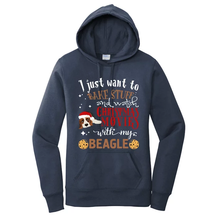 Watch Christmas Movies With My Beagle Dog Lover Gift Women's Pullover Hoodie