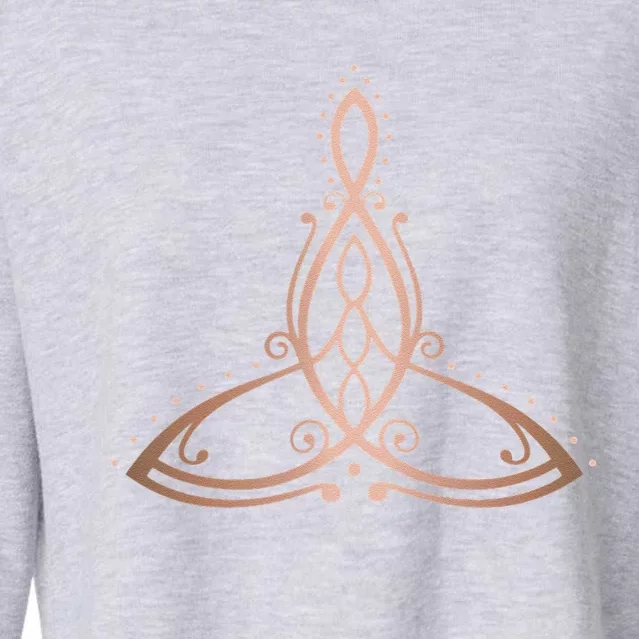 Womens Celtic Motherhood Symbol Triquetra Trinity Three Children Cropped Pullover Crew