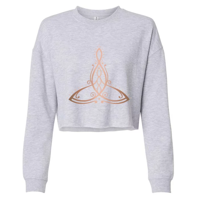 Womens Celtic Motherhood Symbol Triquetra Trinity Three Children Cropped Pullover Crew