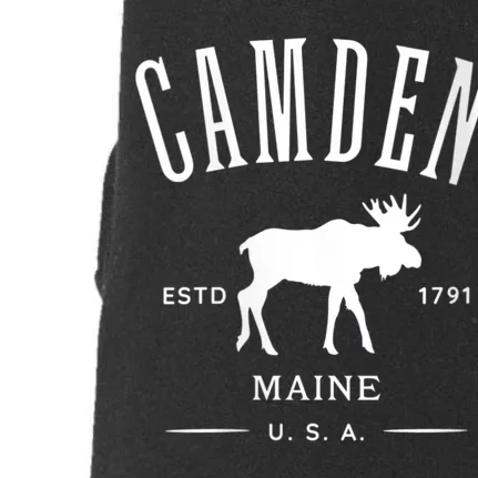 Women Camden Maine Usa With Moose Design Souvenir Doggie 3-End Fleece Hoodie