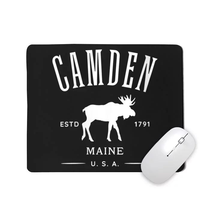 Women Camden Maine Usa With Moose Design Souvenir Mousepad