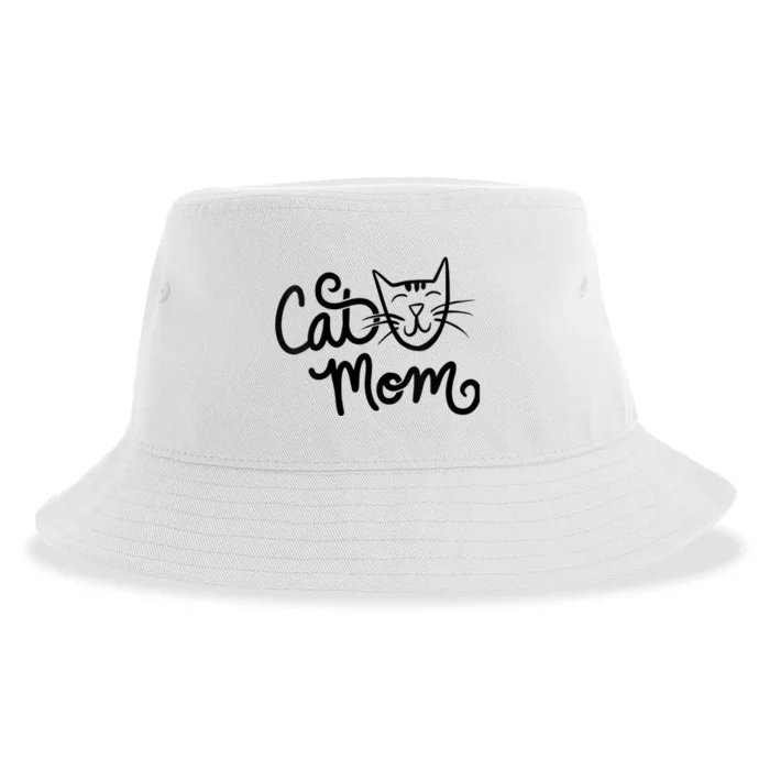 Wo Cat Mom cute kitty cats design V-Neck Sustainable Bucket Hat