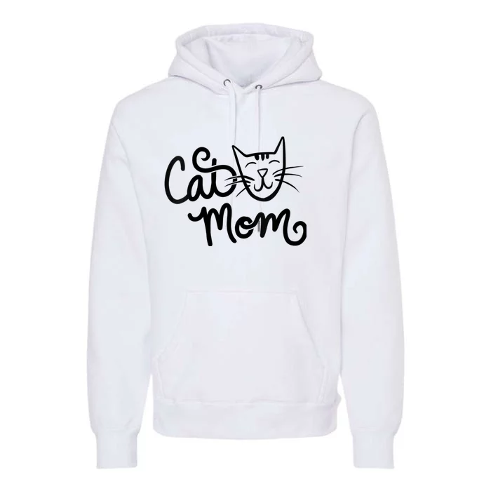 Wo Cat Mom cute kitty cats design V-Neck Premium Hoodie