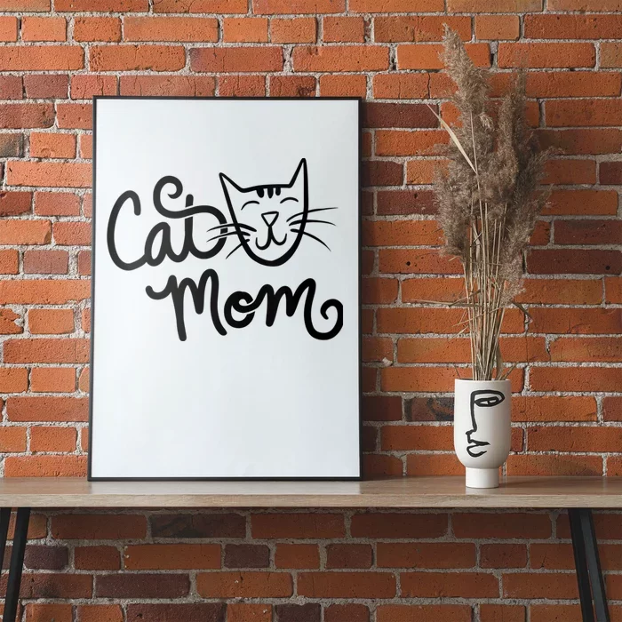 Wo Cat Mom cute kitty cats design V-Neck Poster