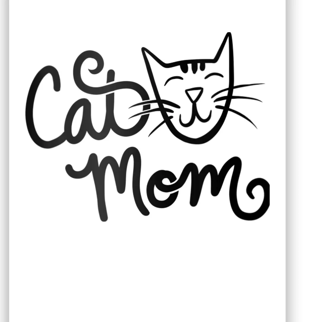 Wo Cat Mom cute kitty cats design V-Neck Poster