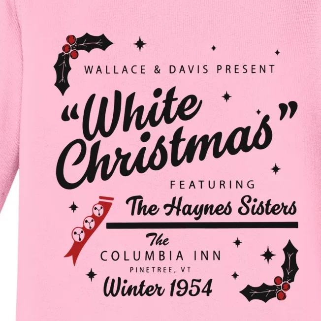 White Christmas Movie 1954 Xmas Song Haynes Sisters Xmas Baby Long Sleeve Bodysuit