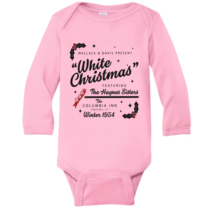 White Christmas Movie 1954 Xmas Song Haynes Sisters Xmas Baby Long Sleeve Bodysuit