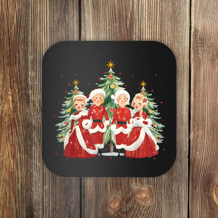 White Christmas Movie 1954 Xmas Song Holiday Pajamas Retro Coaster