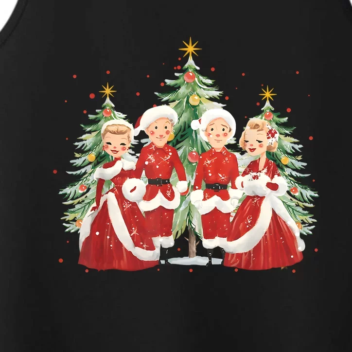 White Christmas Movie 1954 Xmas Song Holiday Pajamas Retro Performance Tank