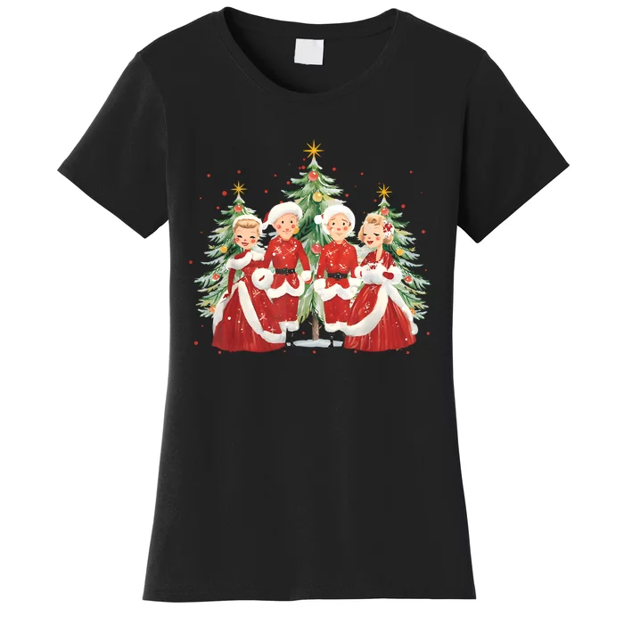 White Christmas Movie 1954 Xmas Song Holiday Pajamas Retro Women's T-Shirt