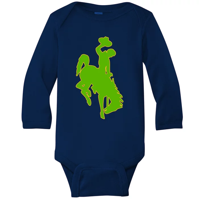 Wyoming Cowboys Cowboys Icon Gift Baby Long Sleeve Bodysuit