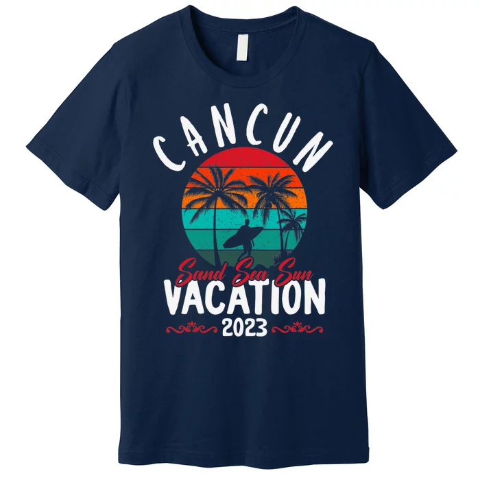 Wo Cancun Mexico Vacation Beach Family Friend Group Trip Premium T-Shirt