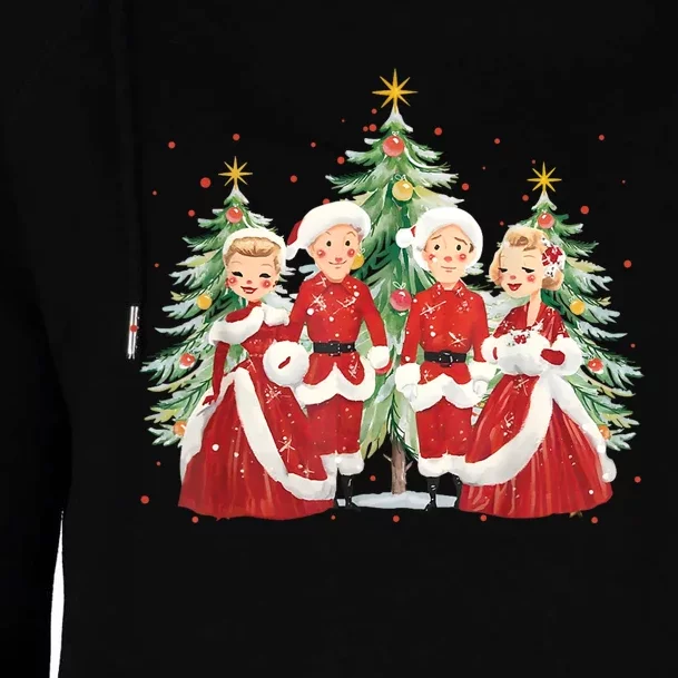 White Christmas Movie 1954 Xmas Song Holiday Pajamas Retro Womens Funnel Neck Pullover Hood