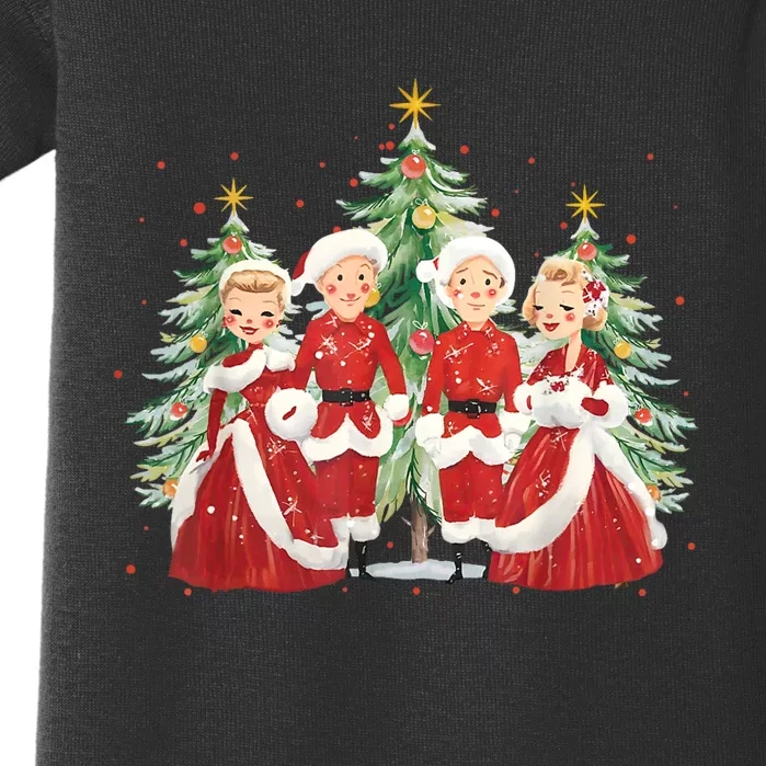 White Christmas Movie 1954 Xmas Song Holiday Pajamas Retro Baby Bodysuit