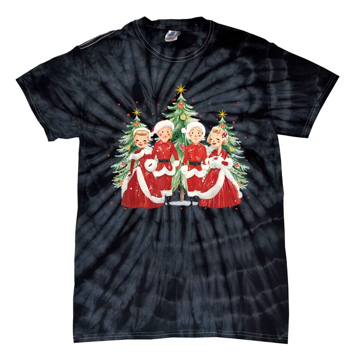 White Christmas Movie 1954 Xmas Song Holiday Pajamas Retro Tie-Dye T-Shirt