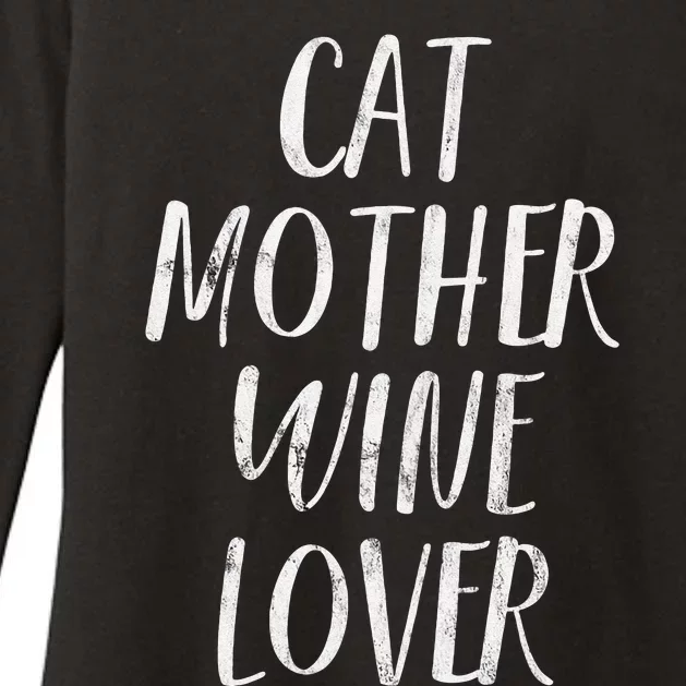 Womens Cat Mother Wine Lover Funny Pet Cat & Wine Gift Womens CVC Long Sleeve Shirt