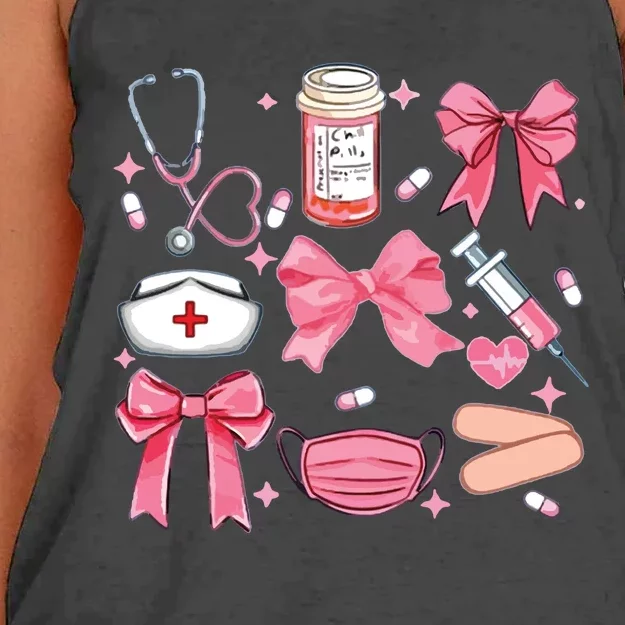 Work Cute Nurse Women's Knotted Racerback Tank