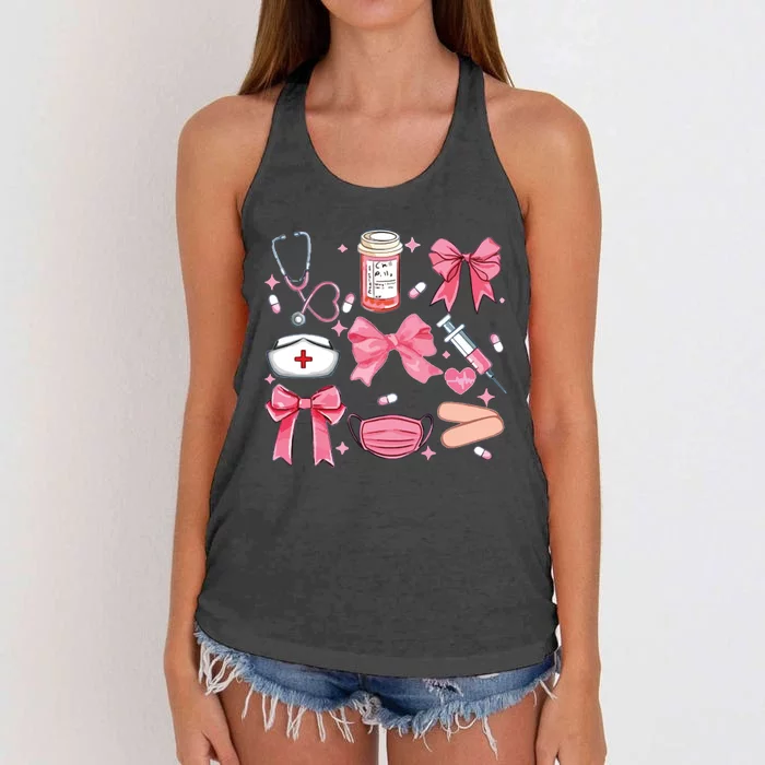 Work Cute Nurse Women's Knotted Racerback Tank