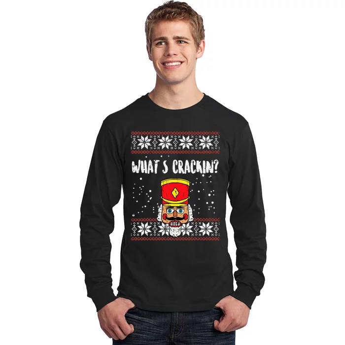 Whats Crackin Nutcracker Ugly Christmas Xmas Kids Long Sleeve Shirt