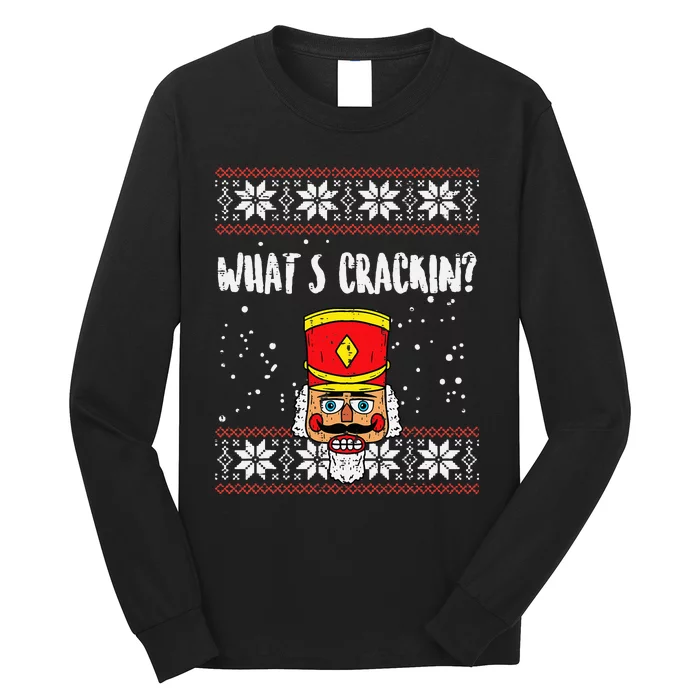 Whats Crackin Nutcracker Ugly Christmas Xmas Kids Long Sleeve Shirt