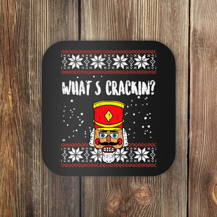 Whats Crackin Nutcracker Ugly Christmas Xmas Kids Coaster