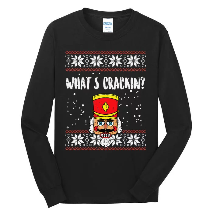 Whats Crackin Nutcracker Ugly Christmas Xmas Kids Tall Long Sleeve T-Shirt