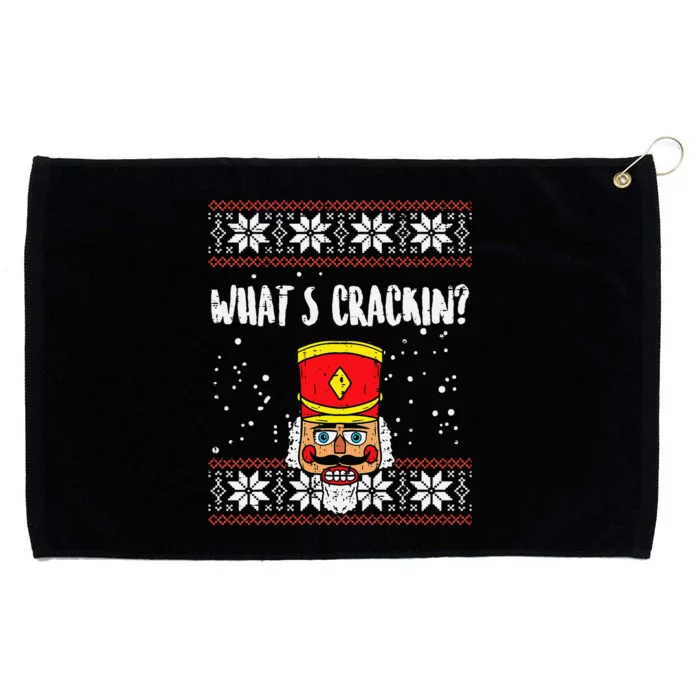 Whats Crackin Nutcracker Ugly Christmas Xmas Kids Grommeted Golf Towel