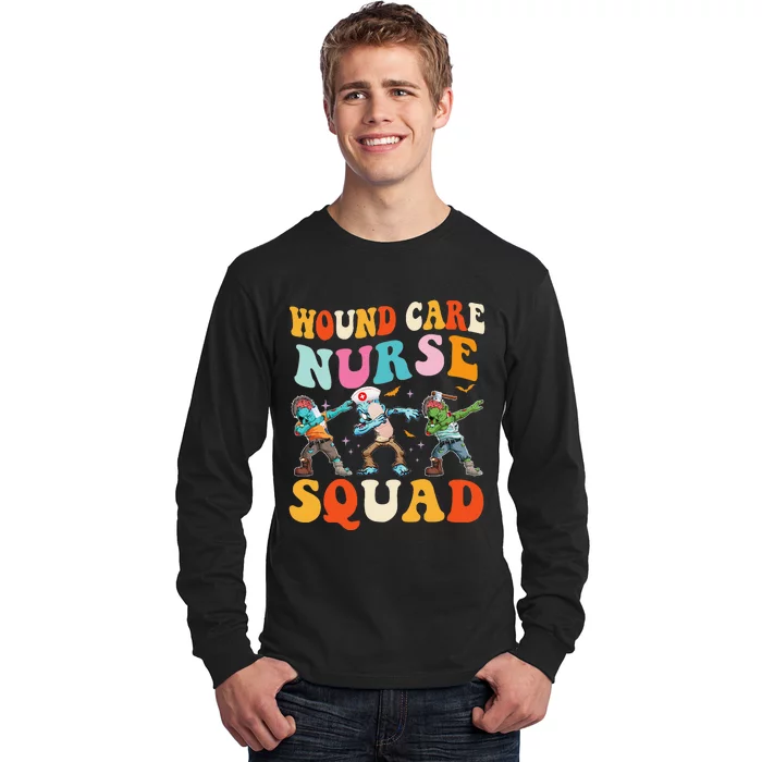 Wound Care Nurse Squad Halloween Zombie Stethoscope Ghost Long Sleeve Shirt