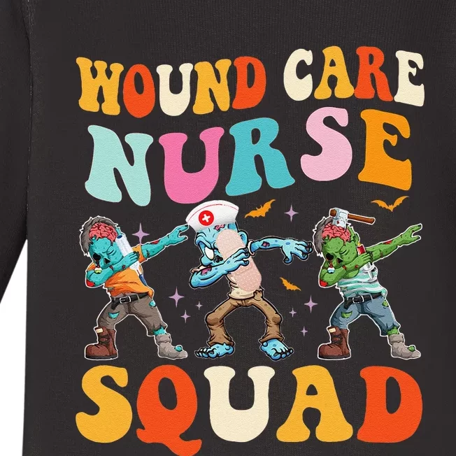 Wound Care Nurse Squad Halloween Zombie Stethoscope Ghost Baby Long Sleeve Bodysuit