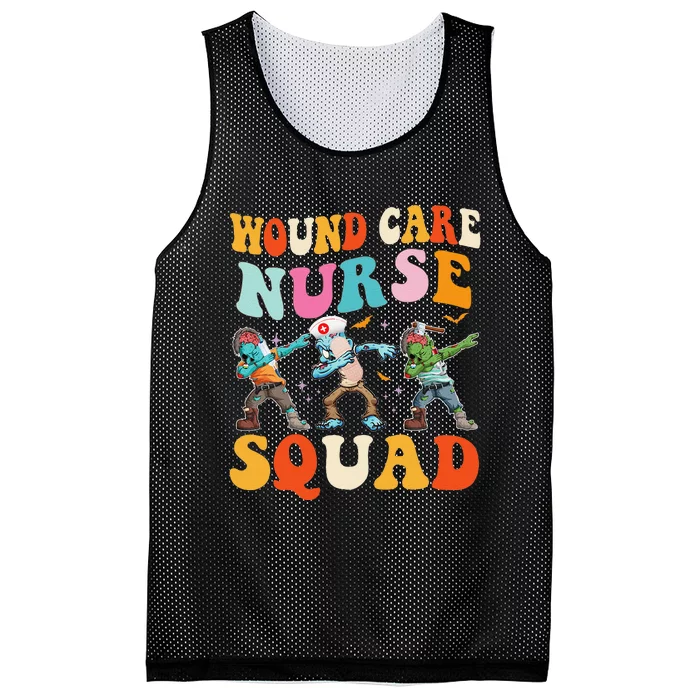 Wound Care Nurse Squad Halloween Zombie Stethoscope Ghost Mesh Reversible Basketball Jersey Tank