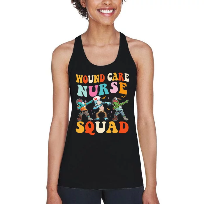 Wound Care Nurse Squad Halloween Zombie Stethoscope Ghost Women's Racerback Tank