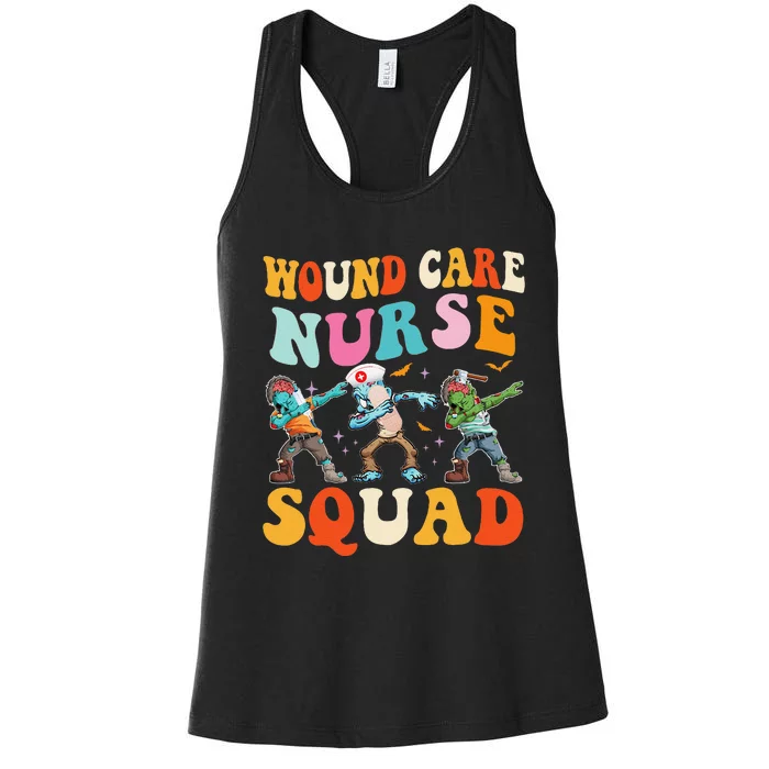 Wound Care Nurse Squad Halloween Zombie Stethoscope Ghost Women's Racerback Tank