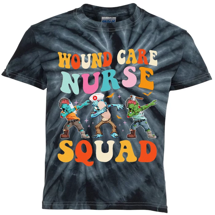 Wound Care Nurse Squad Halloween Zombie Stethoscope Ghost Kids Tie-Dye T-Shirt