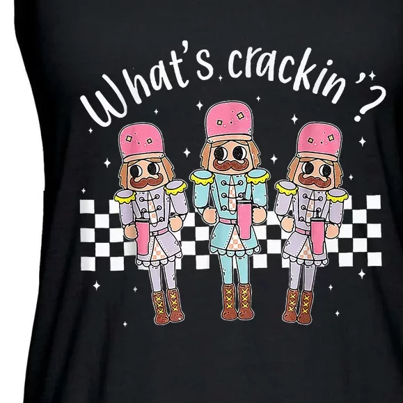 What’s Crackin Nutcracker Stanley Tumbler Boojee Christmas Ladies Essential Flowy Tank