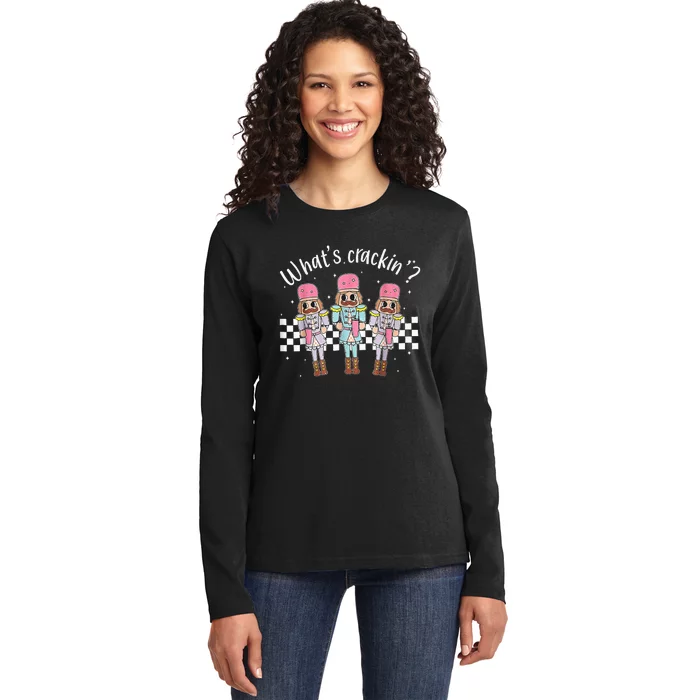 What’s Crackin Nutcracker Stanley Tumbler Boojee Christmas Ladies Long Sleeve Shirt