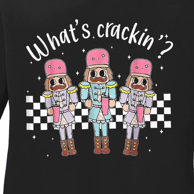 What’s Crackin Nutcracker Stanley Tumbler Boojee Christmas Ladies Long Sleeve Shirt