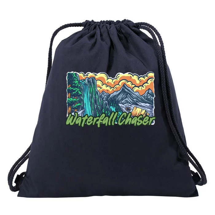 Waterfall Chaser Nature Tent Camping Cascade Hunter Meaningful Gift Drawstring Bag