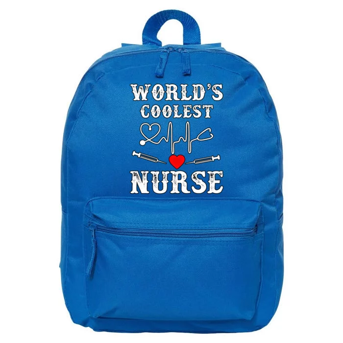 World's Coolest Nurse With Stethoscopes And Heart Gift 16 in Basic Backpack