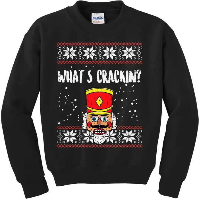 Whats Crackin Nutcracker Ugly Christmas Xmas Kids Sweatshirt