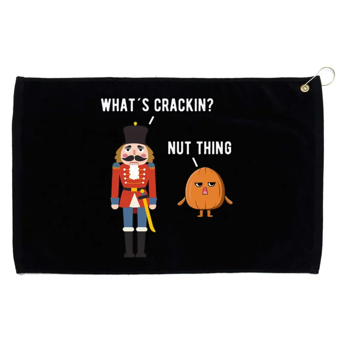 Whats Crackin Nut Thing Funny Nutcracker Christmas Grommeted Golf Towel