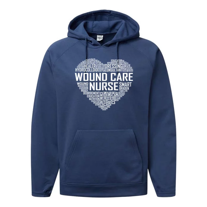 Wound Care Nurse Heart Nursing Appreciation Gift Performance Fleece Hoodie