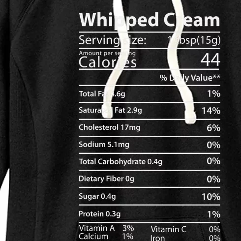 Whipped Cream Nutrition Facts Thanksgiving Gift Leg Day Women's Fleece Hoodie